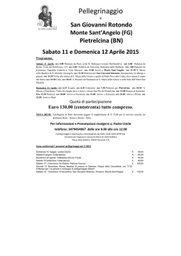 Pellegrinaggi Fra Umile - Maria SS della Delibera
