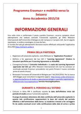 INFORMAZIONI GENERALI - Università di Bologna