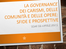 La governance dei carismi, di sr A. Smerilli