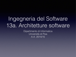 Architetture software - Dipartimento di Informatica