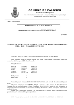 delibera aliquote 2015 - Amministrazioni Comunali