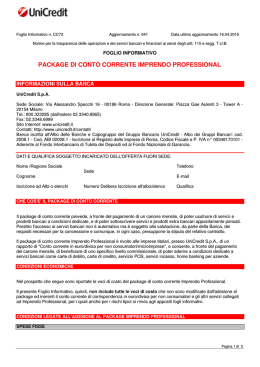 package di conto corrente imprendo professional