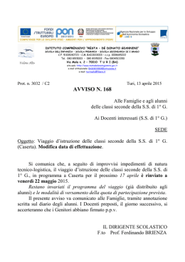 avviso n. 168 - Istituto Comprensivo Resta – De Donato Giannini | Turi