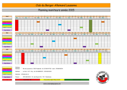 Planning - Le Club BA Lausanne