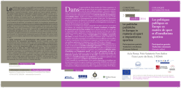 Les politiques publiques en Europe en mati&egrave;re de sport et d
