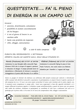 Volantino UC 2014 - Universitari Costruttori
