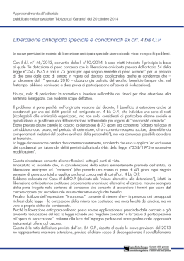 Liberazione anticipata speciale e condannati ex art. 4 bis O.P.