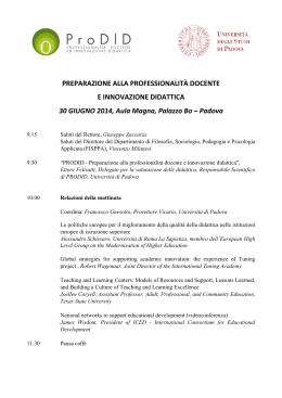 PREPARAZIONE ALLA PROFESSIONALIT&Agrave; DOCENTE E