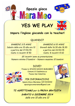YES WE PLAY - Comune di Casalmaiocco