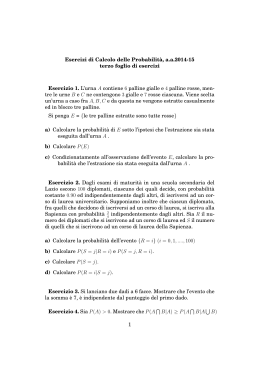 Esercizi di Calcolo delle Probabilit `a, a.a.2014-15 terzo