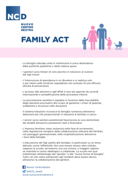 FAMILY ACT - NuovoCentroDestra.it