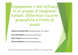 Engagement e Self-efficacy in un gruppo di insegnanti italiani