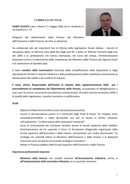 1 CURRICULUM VITAE ILARIO SCAFATI nato a Roma il