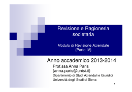 Lezione 7 - Dipartimento di Studi aziendali e giuridici