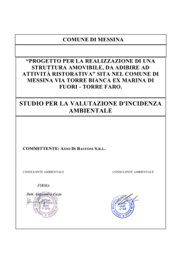 1 &ndash; INTRODUZIONE - Comune di Messina