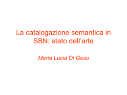 La catalogazione semantica in SBNWeb - Presentazione