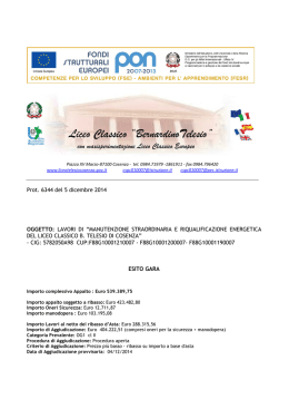 2014_12_05 Esito gara lavori