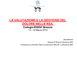 Valutazione dolore - Collegio IP.AS.VI. di Brescia