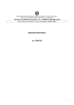 Relazione illustrativa a.s. 2014-15 - Liceo Classico Statale Giosuè
