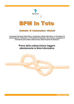BPM In Toto - Fascicolo Informativo
