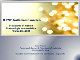 Pneumotorace Spontaneo - Master in Pneumologia Interventistica