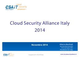 resentazione ufficiale - Cloud Security Alliance Italy Chapter
