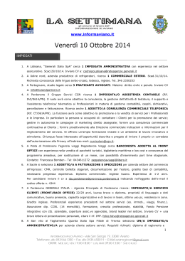 Venerdì 10 Ottobre 2014 - Rete Civica di Trieste