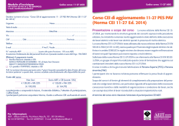 Corso CEI di aggiornamento 11-27 PES PAV (Norma CEI 11