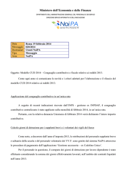 MEF nota del 19 febbraio 2014 criteri elaborazione dei modelli CUD