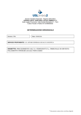determinazione dirigenziale oggetto: procedimento asl n. 4 terni/dott