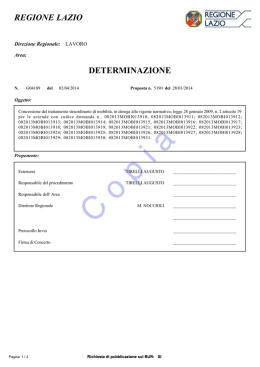 REGIONE LAZIO DETERMINAZIONE - Portalavoro