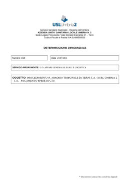 determinazione dirigenziale oggetto: procedimento n. 1008/2010