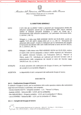 Decreto. n. MIUR AOODRLO R.U. 1711 del 28 ottobre 2014