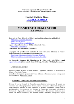 Manifesto degli studi (A.A. 2014/15)