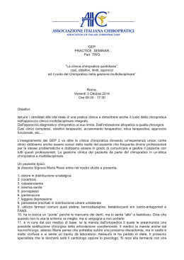 Course Goal - Associazione Italiana Chiropratici
