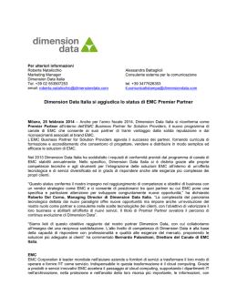 Dimension Data Italia si aggiudica lo status di EMC Premier Partner