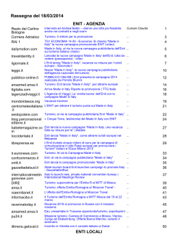 18-03-2014, Martedi - Rassegna Stampa ENIT