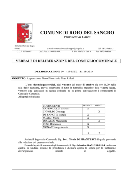 Piano Finanziario Tassa Rifiuti