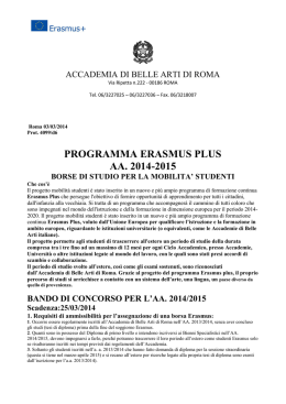 PROGRAMMA ERASMUS PLUS AA. 2014-2015