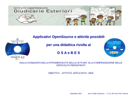 Applicativi OpenSource e attività possibili per una