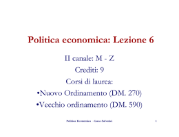 Politica economica: Lezione 6