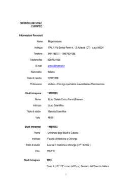 Curriculum - "Garibaldi"