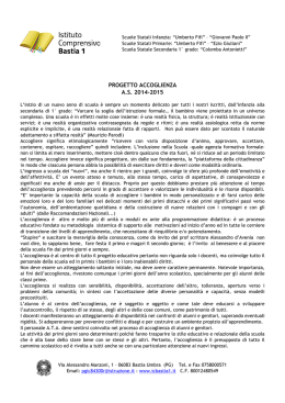PROGETTO ACCOGLIENZA a.s. 2014/2015