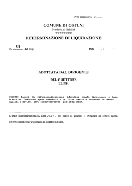 Page 1 Prot. Ragioneria D/ ........ . COMUNE DI OSTUNI Provincia di