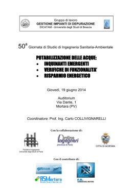 potabilizzazione delle acque - Ingegneria Civile, Architettura
