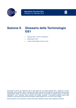 Sezione 8. Glossario della Terminologia GS1 - Indicod-Ecr