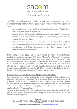 Comunicato Stampa - AIM