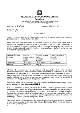 Decreto 31/2014 – Concorso interno - Ordine degli Avvocati di Firenze