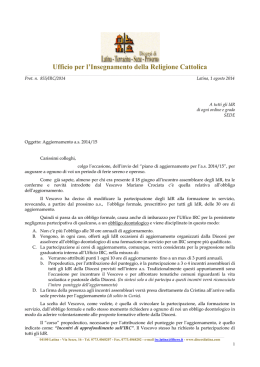 lettera aggiornamento IdR 2014_15