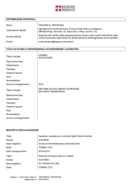 INFORMAZIONI PERSONALI Nome TRICARICO, SIPONTINA